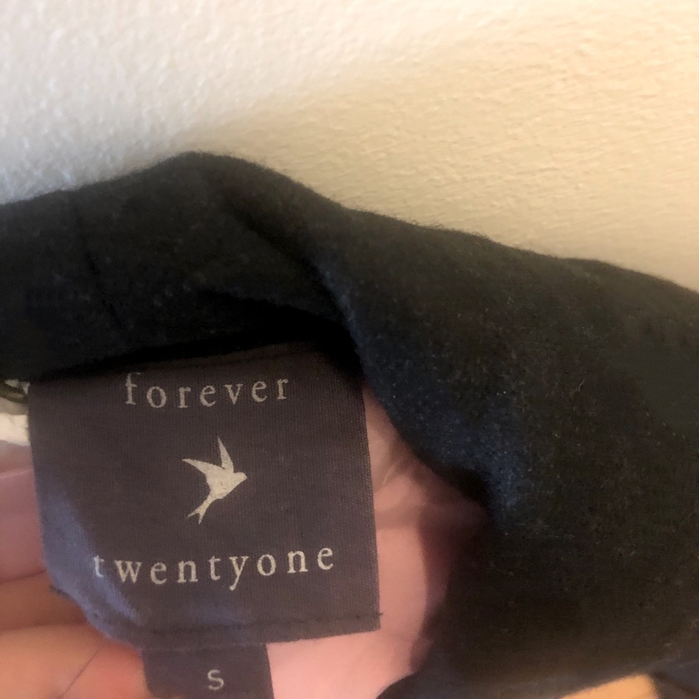 Forever 21 cropped black coat with belt